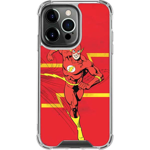 DC Comics The Flash Classic Art Running Pose iPhone 14 Pro Clear Case